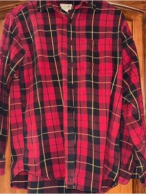L.L. Bean Red Plaid Button-Up Shirt